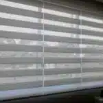 Modern white zebra blinds with affordable shutter installation cost in stock at London Essex Shutters and Blinds