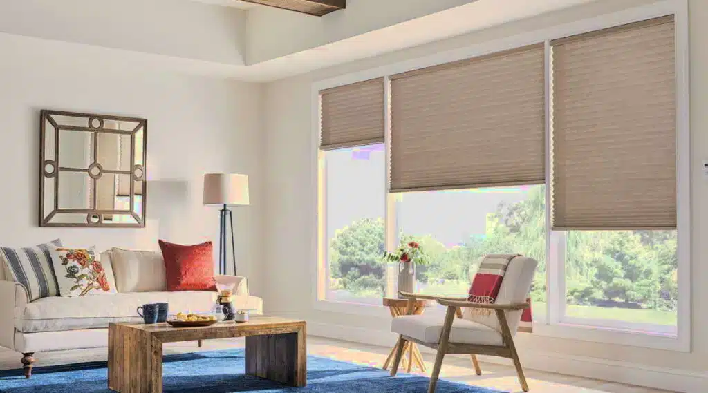 Elegant living room featuring bespoke window coverings by London Essex Shutters and Blinds, highlighting shutter installation cost in Purfleet