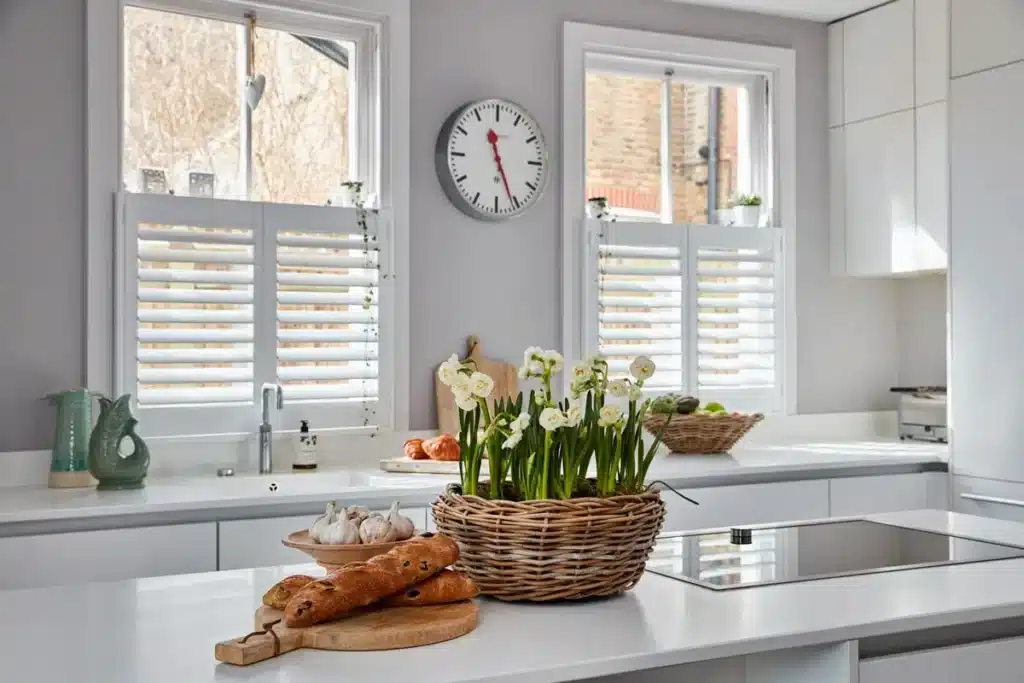 Custom special shape plantation shutters designed for unique window aesthetics.