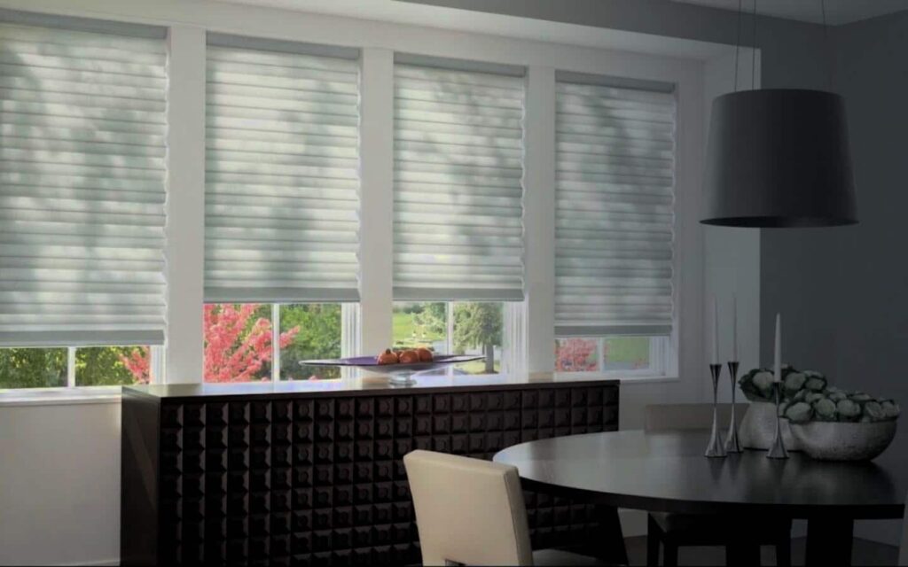 Natural wood finish plantation shutters enhancing home warmth