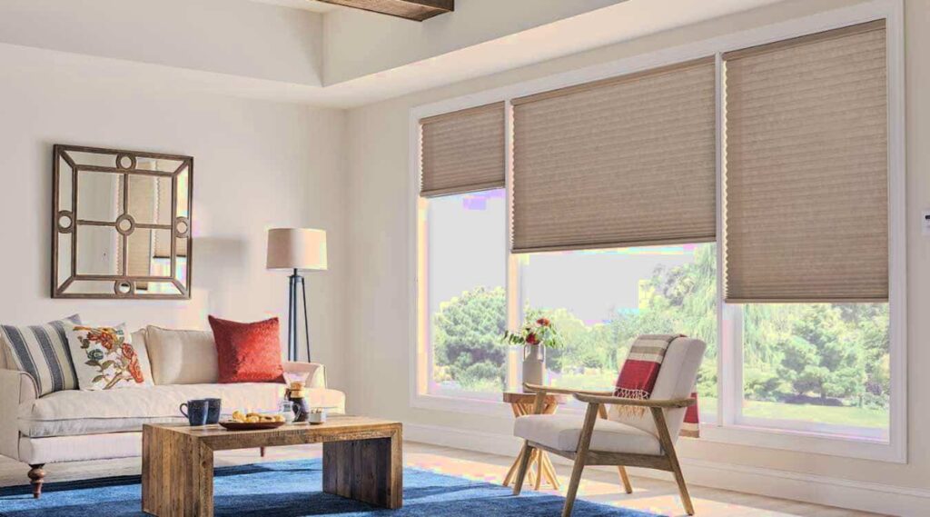 Client testimonial showcasing top plantation shutters Essex installation in a stylish living room.