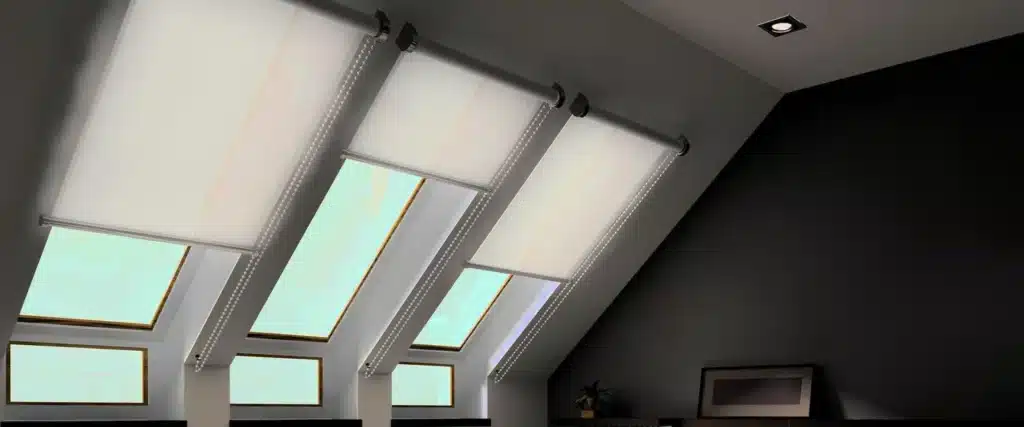 Before and after unique shaped window shutters installation in Essex.