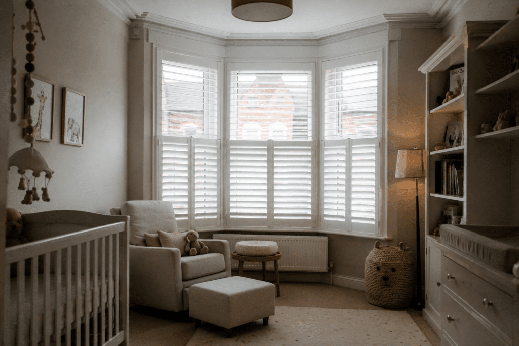 Cozy nursery with soft, neutral tones