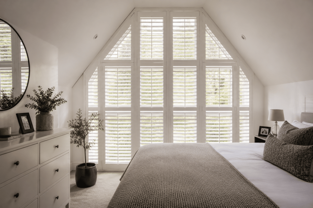 Modern attic bedroom with natural light